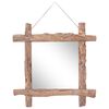 vidaXL Log Mirror Natural 70x70 cm Recycled Teak Wood