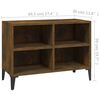 vidaXL TV Cabinet with Metal Legs Smoked Oak 69.5x30x50 cm