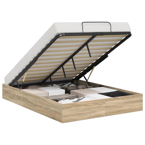 vidaXL Ottoman Bed Frame Sonoma Oak 193 x 120 x 25 cm Engineered Wood