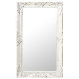 vidaXL Wall Mirror | White | Wood, glass, engineered wood | 50 x 80 cm