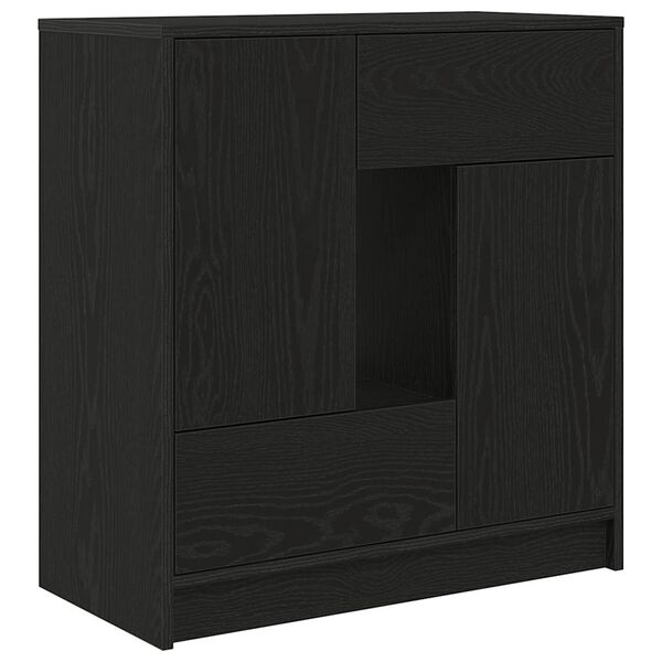 vidaXL Sideboard with Drawers and Doors Black Oak 70.5x34x74.5 cm