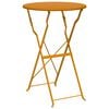 vidaXL Bistro Table Folding Mustard &Oslash; 50 x 71 cm Powder-coated Steel