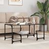 vidaXL Coffee Table with Black Glass Top 98.5x50x45 cm Steel