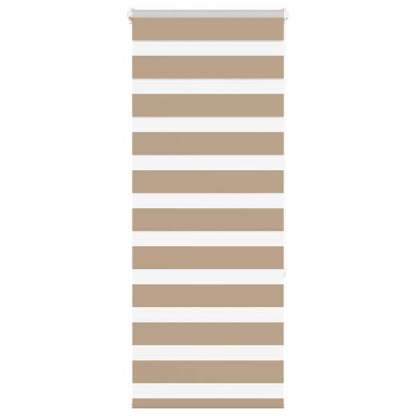 vidaXL Zebra Blind Sand Brown 55x150 cm Fabric Width 50.9 cm Polyester