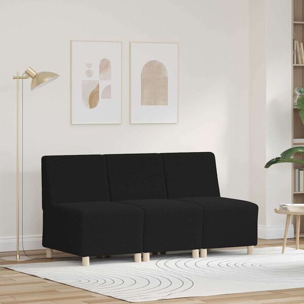 vidaXL Modular Sofa Unit Armless 3 pcs Black 55 x 74 x 82 cm