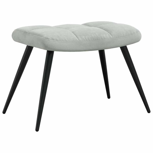 vidaXL Relaxing chair with Footstool 2 pcs Light Grey Velvet