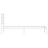 vidaXL Metal Bed Frame without Mattress with Headboard White 107x203cm