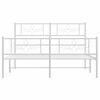vidaXL Metal Bed Frame without Mattress with Footboard White 140x200cm