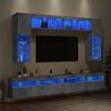 vidaXL 8 Piece TV Wall Cabinet Set with LED Lights Concrete Grey
