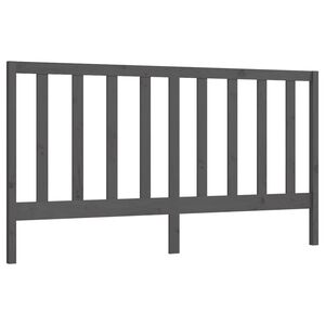 vidaXL Bed Headboard Grey 206x4x100 cm Solid Wood Pine