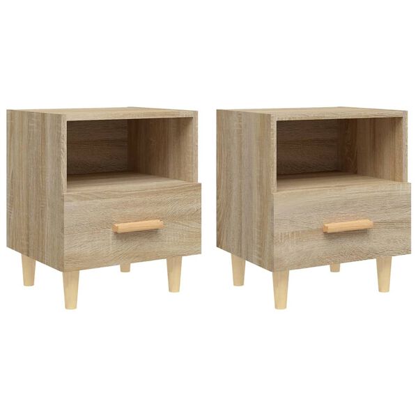 vidaXL Bedside Cabinets 2 pcs Sonoma Oak 40x35x47 cm