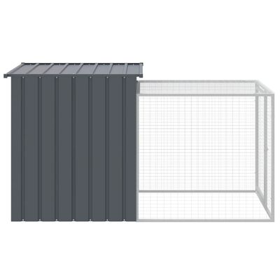 vidaXL Chicken Cage with Run Anthracite 110x201x110 cm Galvanised Steel