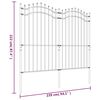 vidaXL Garden Fence with Spear Top Black 240x175 cm Powder-coated Steel
