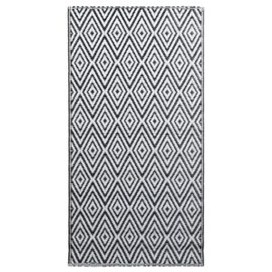 vidaXL Outdoor Carpet | White and Black | Polypropylene | 160x230 cm | Pattern
