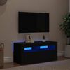 vidaXL TV Cabinet with LED Lights Black 90x35x40 cm