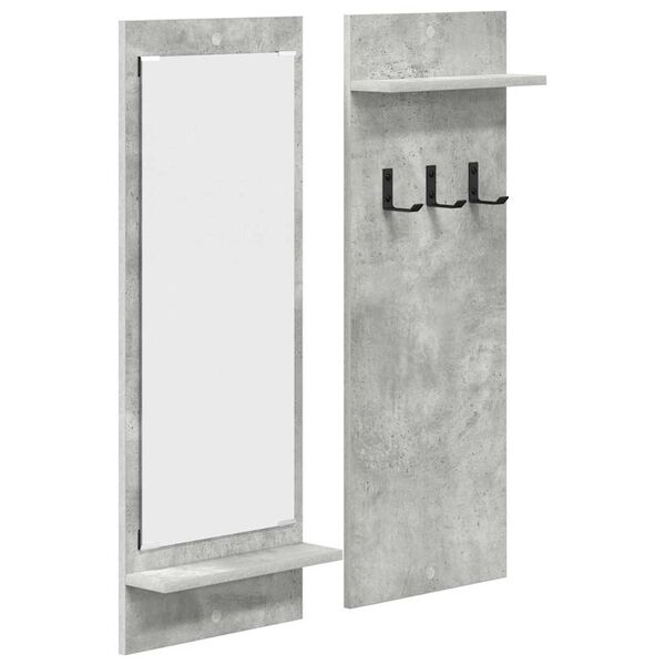 vidaXL Wall-Mounted Coat Rack with Shelf Concrete grey 70 x 10 x 90 cm