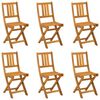 vidaXL Garden Chair 6 pcs Natural Solid Acacia Wood