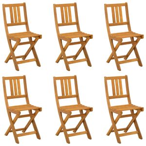 vidaXL Garden Chair 6 pcs Natural Solid Acacia Wood