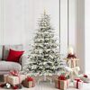 vidaXL Artificial Hinged Christmas Tree White 180 cm PE and PVC