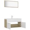 vidaXL Bathroom Furniture Set White and Sonoma Oak Engineered Wood