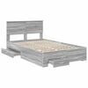 vidaXL Bed Frame with Drawer Grey Sonoma 120 x 190 cm Engineered Wood