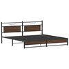 vidaXL Metal Bed Frame without Mattress Brown Oak 200x200 cm