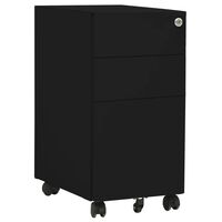 vidaXL Mobile File Cabinet Black 30x45x59 cm Steel