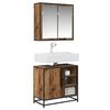 vidaXL Bathroom Furniture Set with Door 2 pcs Old Wood Engineered Wood