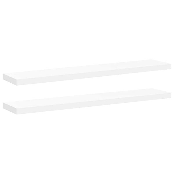 vidaXL Floating Wall Shelves 2 pcs White 120x23.5x3.8 cm MDF