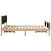 vidaXL Bed Frame with Headboard Black 160 x 200 cm Fabric
