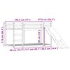 vidaXL Bunk Bed without Mattress with Slide and Curtains Pink 90x190 cm Single