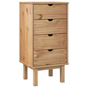 vidaXL Drawer Cabinet OTTA 45x39x90cm Solid Wood Pine