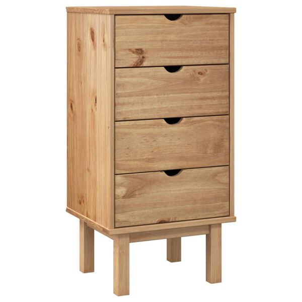 vidaXL Drawer Cabinet OTTA 45x39x90cm Solid Wood Pine