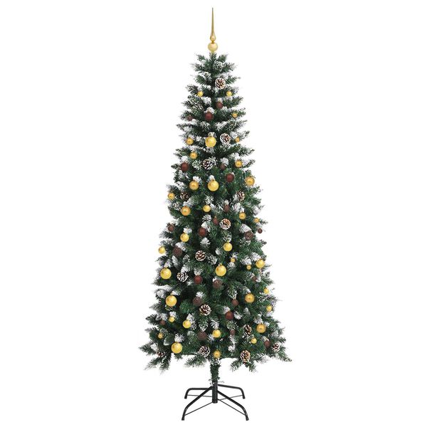 vidaXL Artificial Christmas Tree with 300 LEDs with Stand Green 210 cm