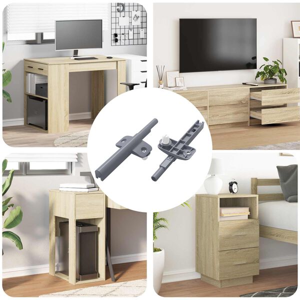 vidaXL Soft Close Damper 2 pcs Grey 125 x 47 x 15 mm PP