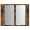 vidaXL LED Mirror Cabinet Smoked Oak 60x12x45 cm Engineered Wood