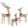 vidaXL Reindeer Family 3 pcs Warm white 67 x 26 x 127 cm Rattan
