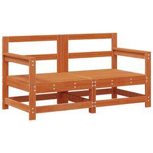 vidaXL Garden Corner Sofa Solid Pine Wood Wax Brown 132 x 62 x 70.5 cm