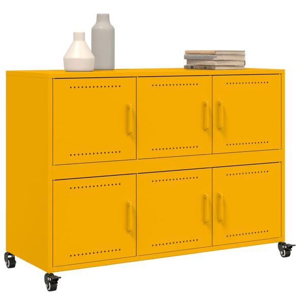 vidaXL Sideboard Mustard Yellow 100.5x39x72 cm Steel