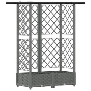 vidaXL Raised Bed with Trellis and Roof Light Grey 124 x 40 x 121 cm