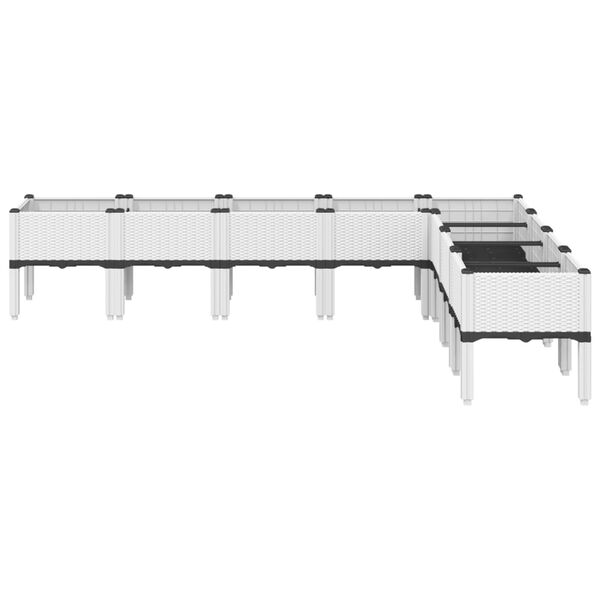 vidaXL Garden Planter with Legs White 200x160x42 cm PP