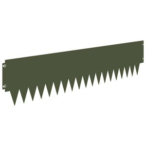 vidaXL Lawn Edging 20 pcs 103 x 25 cm metal Olive Green
