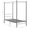 vidaXL Canopy Bed Frame without Mattress Grey Metal 90x200 cm