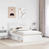 vidaXL Bed Frame with Headboard White 135 x 190 cm Solid Pine Wood