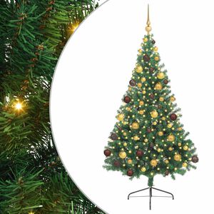 vidaXL Artificial Pre-lit Christmas Tree Green 180 cm PVC