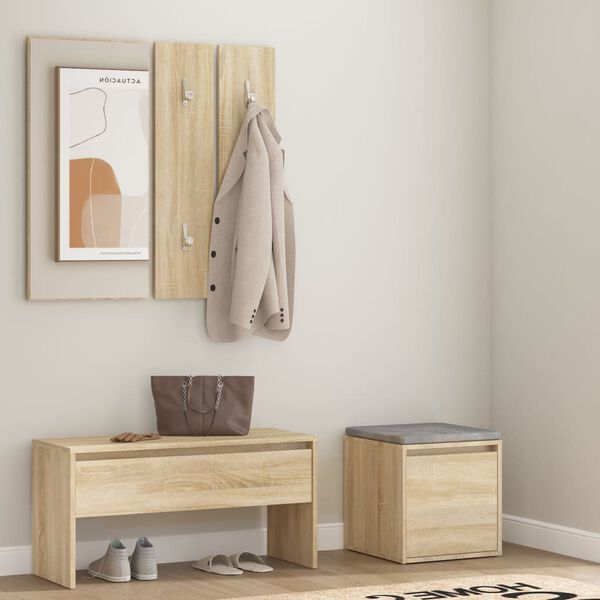 vidaXL Hallway Furniture Set Sonoma Oak Engineered Wood