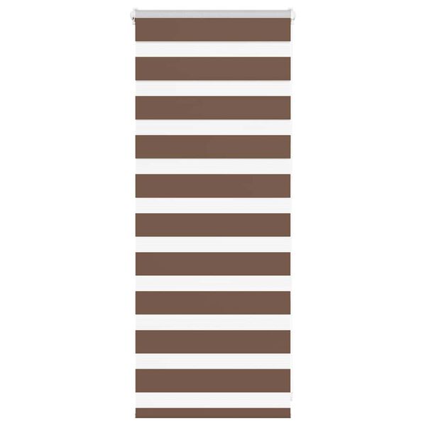 vidaXL Zebra Blind Brown 55x100 cm Fabric Width 50.9 cm Polyester