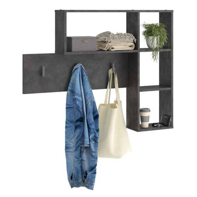 FMD Wall-mounted Coat Rack 4 Open Compartments Anthracite
