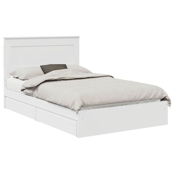vidaXL Storage Bed with Headboard White 120 x 200 cm Engineered Wood