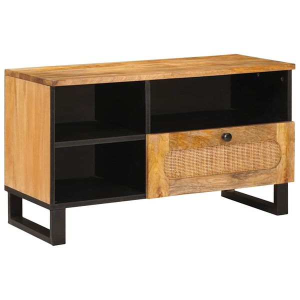 vidaXL TV Cabinet with Drawer Brown 80 x 33.5 x 46 cm Solid Mango Wood